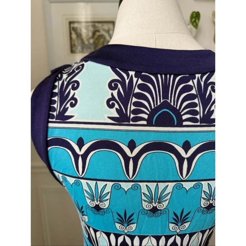 Tory Burch 100% Silk Jersey Damask Sleeveless Dress $495 M